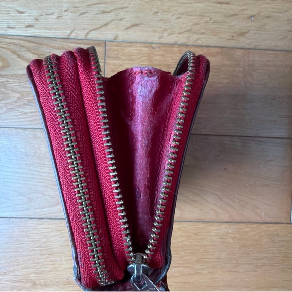 Coach Brown & Red Trim Wallet 6.5” X 4” - Picture 7 of 9